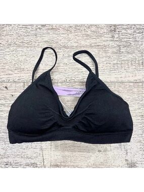Islay Black USA Made Padded Bralette Pullover Ribbed Band
